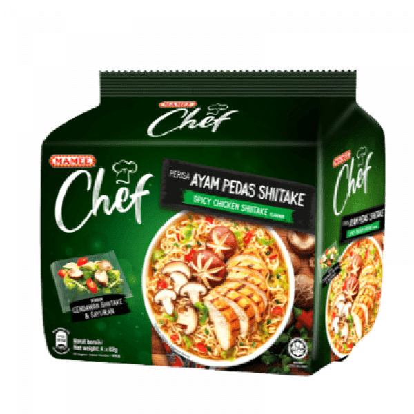 Mamee Chef 4×72g Spicy Chicken Shiitake