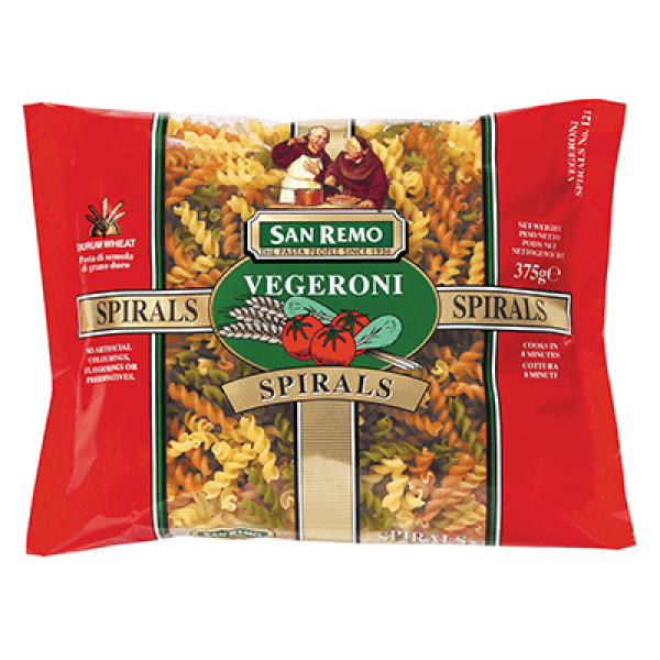 San Remo Vegeroni Spirals 375g