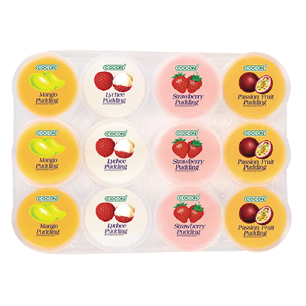Cocon Nata De Coco Pudding 12 X 80g Mixed