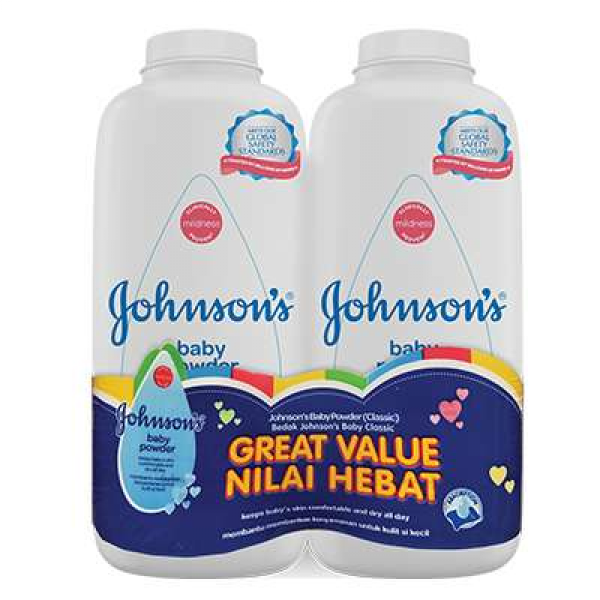 Johnsons Baby Powder 2×500g Classic