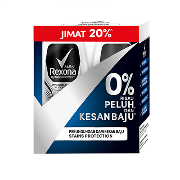 Rexona Men Roll On 2×45ml Invisible Dry
