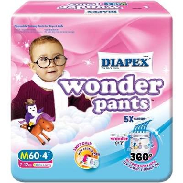 Diapex Wonder Pants Super Jumbo M Size 60+4pcs