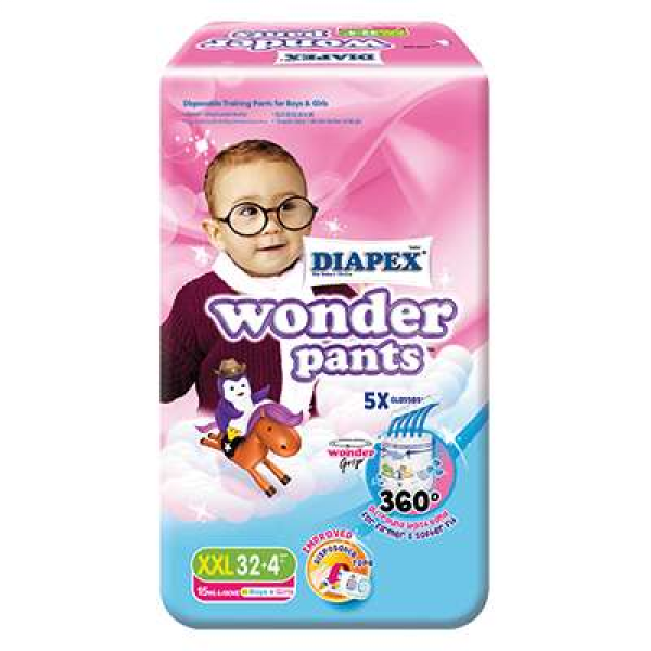 Diapex Wonder Pants Super Jumbo Xxl Size 32+4pcs