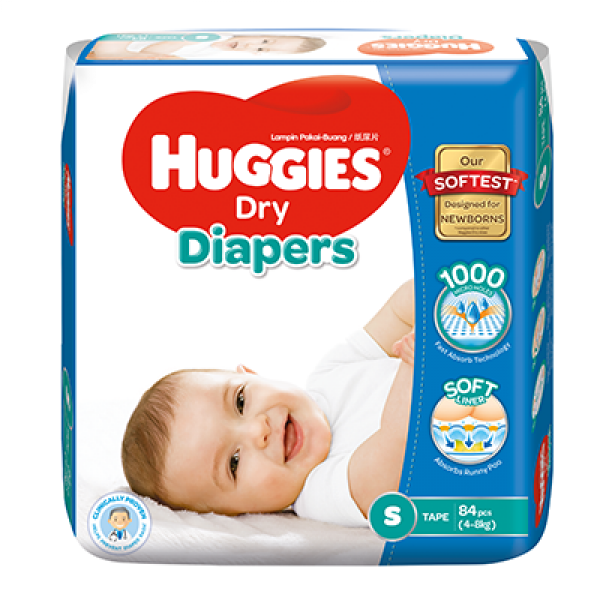 Huggies Dry Super Jumbo S Size 84PCS
