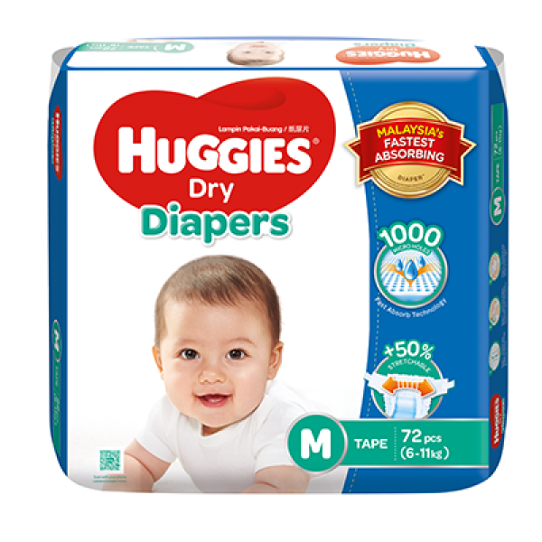 Huggies Dry Super Jumbo M Size 72PCS